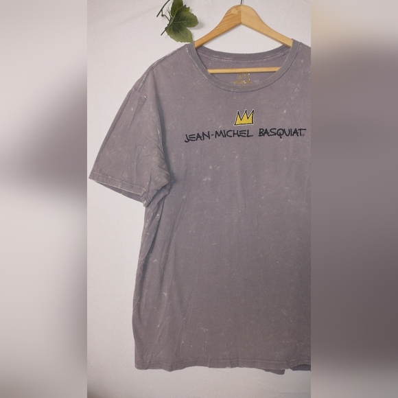 Jean Michael Basquiat Andy Warhol Gray Purple T-Shirt Large - Picture 2 of 10